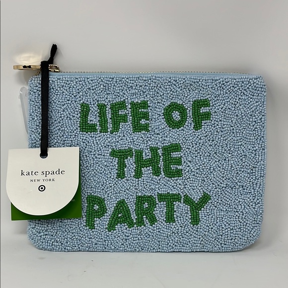 KATE SPADE NEW YORK TARGET COLLABORATION BEADED LIFE OF THE PARTY ZIP POUCH